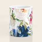 Burgundy Navy Floral Watercolor Pattern A OS Coffee Mug Gallery Image 4