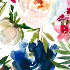 Burgundy Navy Floral Watercolor Pattern A OS Coffee Mug Gallery Image 2