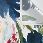 Burgundy Navy Floral Watercolor Pattern A OS Wall Tapestry Gallery Image 3