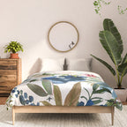 Burgundy Navy Floral Watercolor Pattern A OS Comforter Gallery Image 3