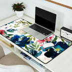 Burgundy Navy Floral Watercolor Pattern A OS Desk Mat Gallery Image 2