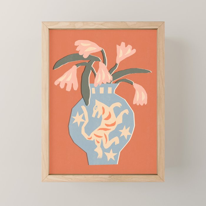 Tiger Vase Mini Art Print Gallery Image 1