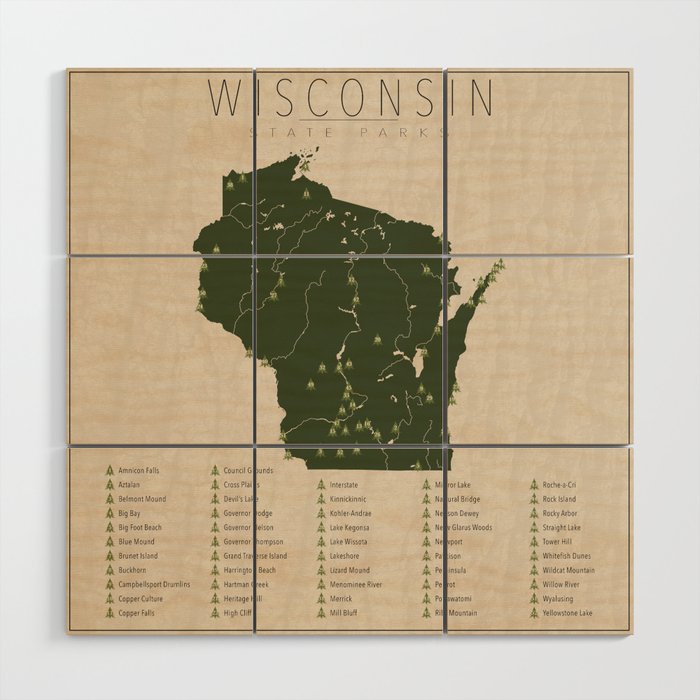 Wisconsin Parks Wood Wall Art Gallery Image 1