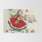 Vintage Christmas Girl Rug Gallery Image 2