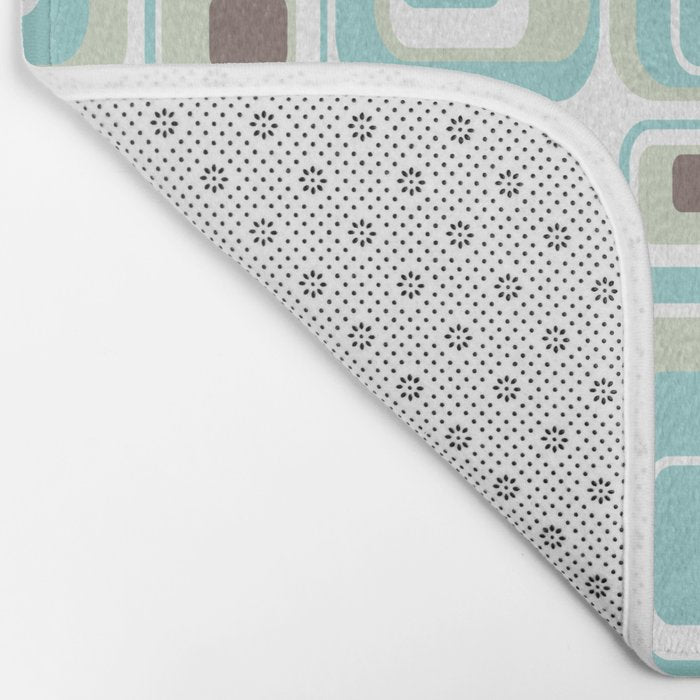 Retro Rectangles Mid Century Modern Geometric Vintage Style Bath Mat Gallery Image 2