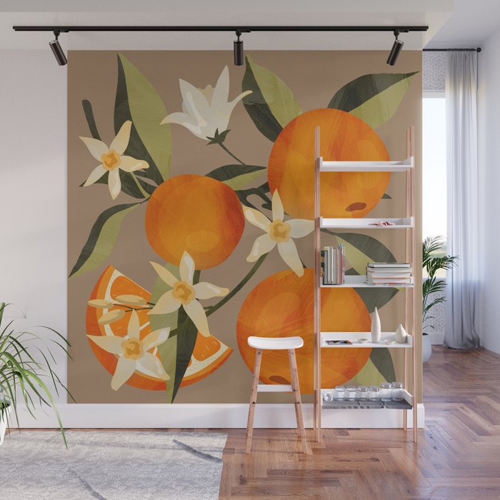 Oranges Botanical Art 2 Wall Mural Gallery Image 1