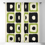 Mid Century Modern Scandinavian Pattern 592 Black and Chartreuse Window Curtain Gallery Image 5