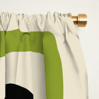 Mid Century Modern Scandinavian Pattern 592 Black and Chartreuse Window Curtain Gallery Image 2