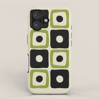 Mid Century Modern Scandinavian Pattern 592 Black and Chartreuse iPhone Case Gallery Image 1
