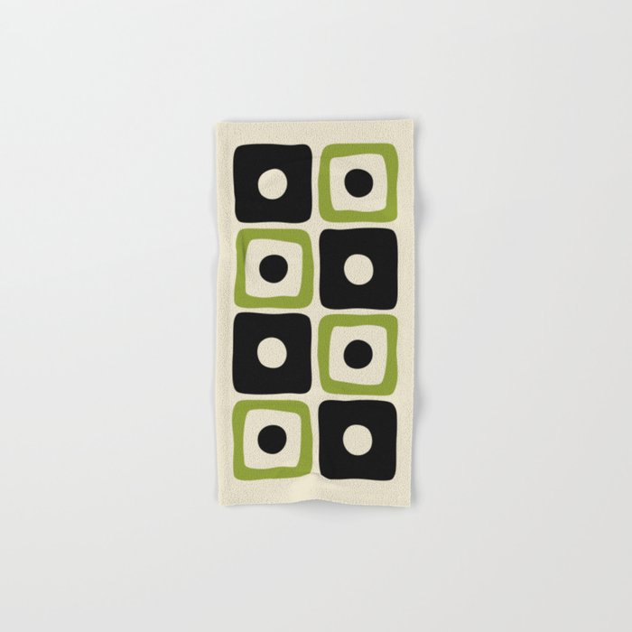 Mid Century Modern Scandinavian Pattern 592 Black and Chartreuse Towels Gallery Image 1