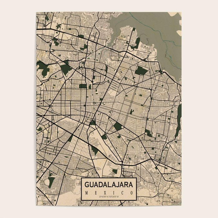 Guadalajara City Map of Jalisco, Mexico - Vintage Poster Gallery Image 4