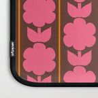 Eclectic Retro Contemporary Floral Jonnty Flowers and Stripes Pattern Pink Brown Orange Laptop Sleeve Gallery Image 3