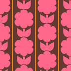 Eclectic Retro Contemporary Floral Jonnty Flowers and Stripes Pattern Pink Brown Orange Coffee Mug Gallery Image 2