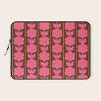 Eclectic Retro Contemporary Floral Jonnty Flowers and Stripes Pattern Pink Brown Orange Laptop Sleeve Gallery Image 1