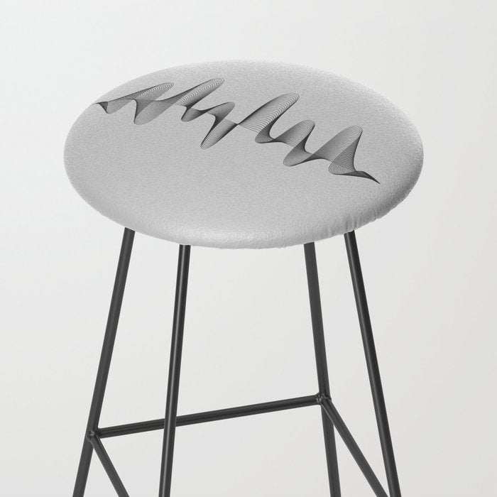 Abstract 80s Soundwave Art Music Audio black and white Musical design home wall bedroom decor Art Pr Stool Gallery Image 2
