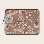 Warm Mocha Mousse Vintage Floral Laptop Sleeve Gallery Image 1