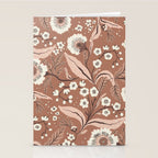Warm Mocha Mousse Vintage Floral Stationery Card Gallery Image 2