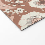 Warm Mocha Mousse Vintage Floral Welcome Mat Gallery Image 2