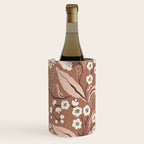 Warm Mocha Mousse Vintage Floral Wine Chiller Gallery Image 1