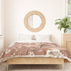 Warm Mocha Mousse Vintage Floral Duvet Cover Gallery Image 3
