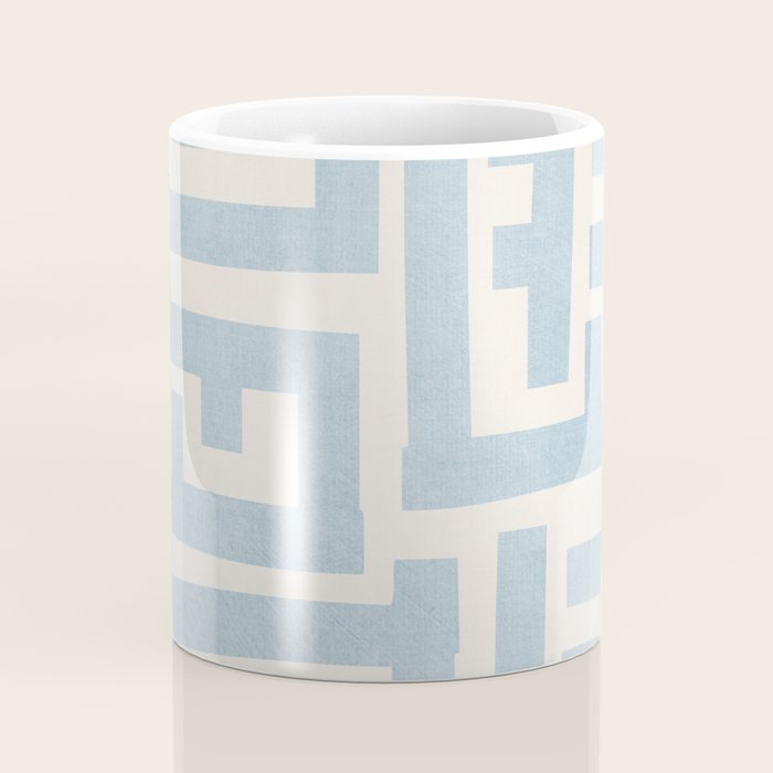 Light Blue Minimalist Design Bold Lines Art Coffee Mug Gallery Image 4