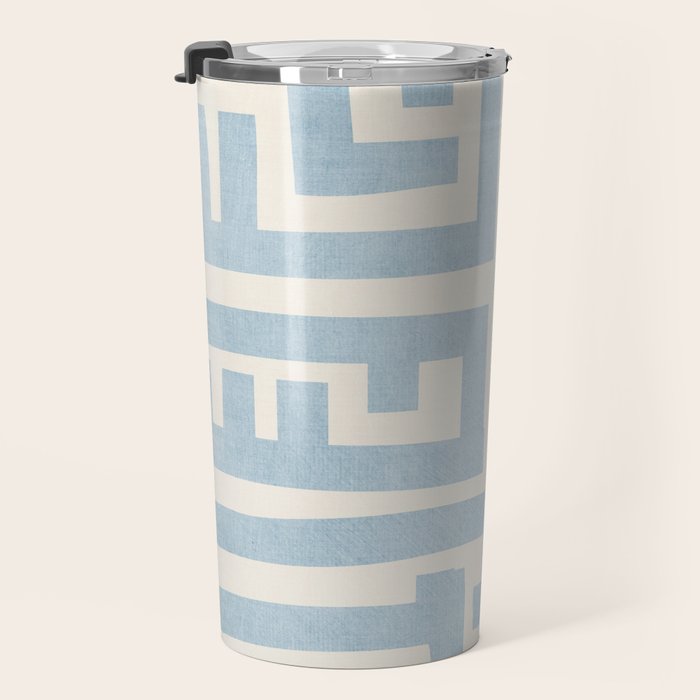 Light Blue Minimalist Design Bold Lines Art Travel Mug Gallery Image 3