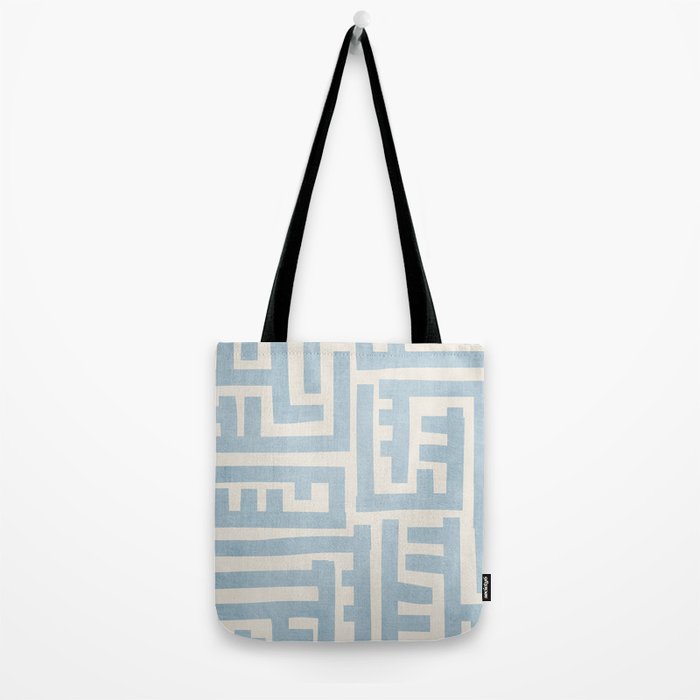 Light Blue Minimalist Design Bold Lines Art Tote Bag Gallery Image 2