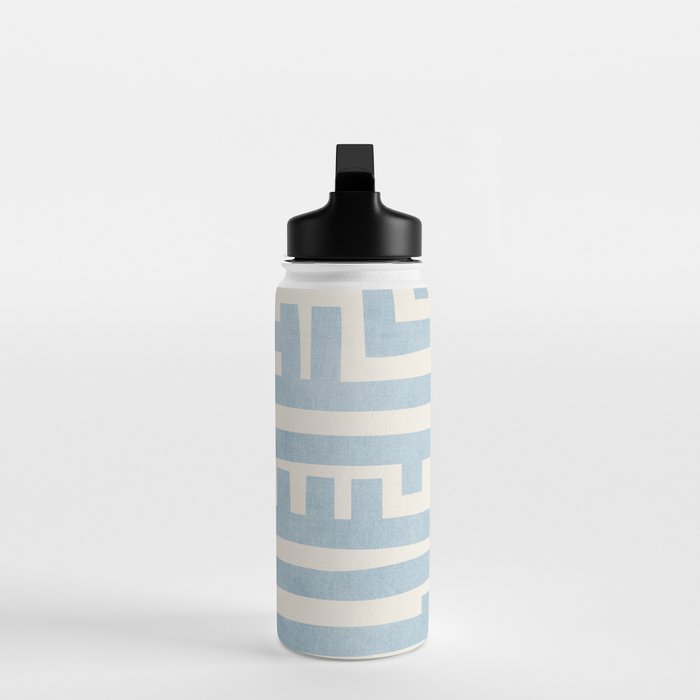 Light Blue Minimalist Design Bold Lines Art Water Bottle Gallery Image 3