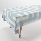 Light Blue Minimalist Design Bold Lines Art Tablecloth Gallery Image 1