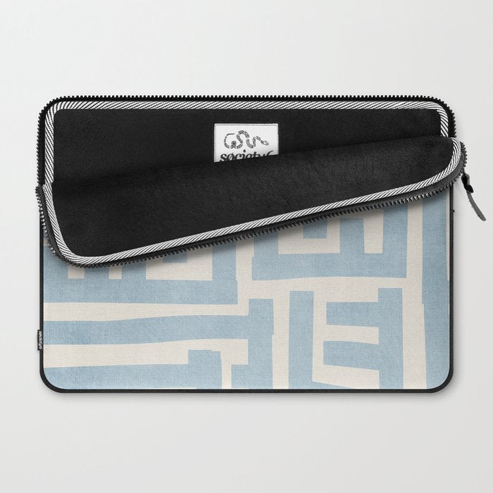 Light Blue Minimalist Design Bold Lines Art Laptop Sleeve Gallery Image 2
