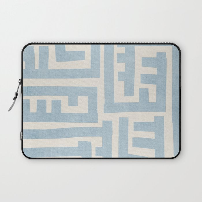 Light Blue Minimalist Design Bold Lines Art Laptop Sleeve Gallery Image 1