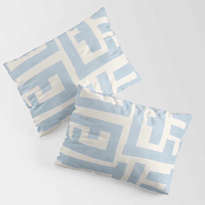 Light Blue Minimalist Design Bold Lines Art Pillow Sham Gallery Image 3
