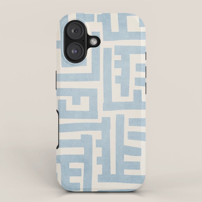 Light Blue Minimalist Design Bold Lines Art iPhone Case Gallery Image 1