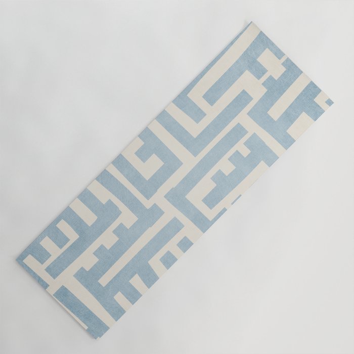 Light Blue Minimalist Design Bold Lines Art Yoga Mat Gallery Image 1