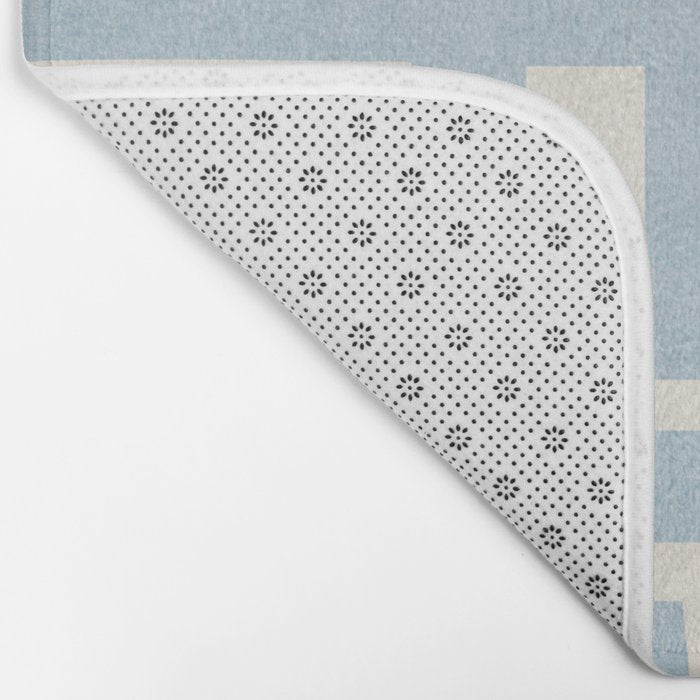 Light Blue Minimalist Design Bold Lines Art Bath Mat Gallery Image 2