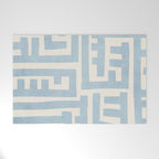 Light Blue Minimalist Design Bold Lines Art Welcome Mat Gallery Image 1