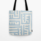 Light Blue Minimalist Design Bold Lines Art Tote Bag Gallery Image 1