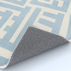 Light Blue Minimalist Design Bold Lines Art Rug Gallery Image 4
