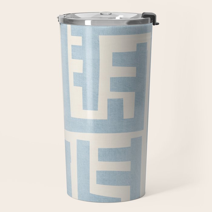Light Blue Minimalist Design Bold Lines Art Travel Mug Gallery Image 2