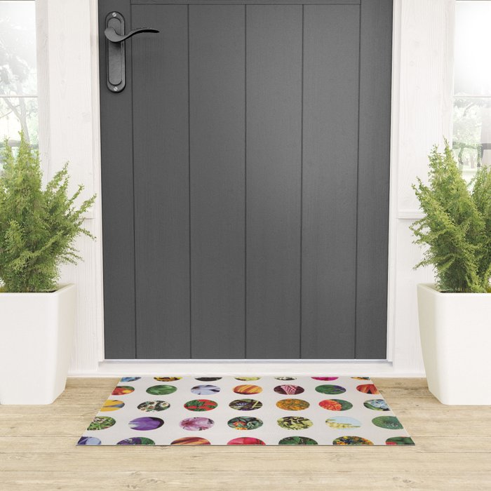 Floral Circles / Paper Pattern Welcome Mat Gallery Image 3