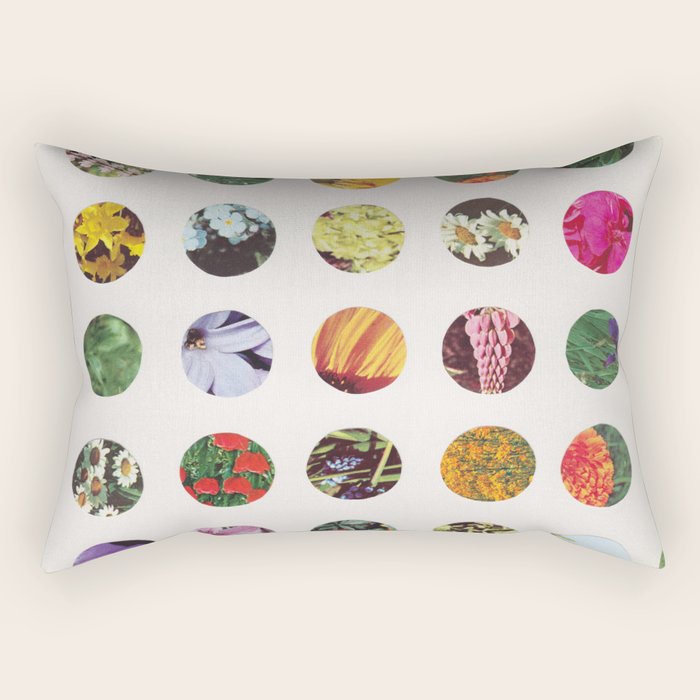 Floral Circles / Paper Pattern Rectangular Pillow Gallery Image 2