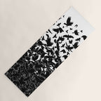 Raven Crow Flying Birds Abstract Goth Halloween Pattern Yoga Mat Gallery Image 1