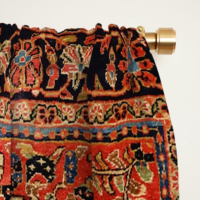 Persia Sarouk 19th Century Authentic Colorful Red Yellow Leaf Vintage Patterns Window Curtain Gallery Image 2