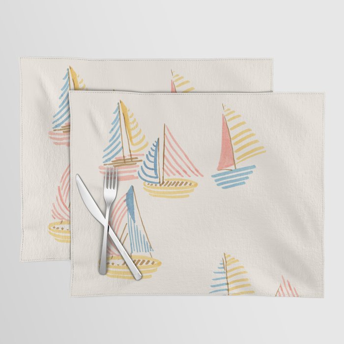 Striped sailboats Placemat Gallery Image 1
