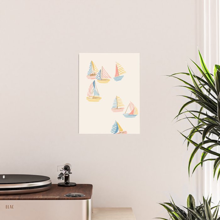 Striped sailboats Poster Gallery Image 2
