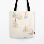 Striped sailboats Tote Bag Gallery Image 1