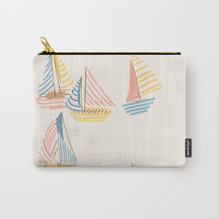 Striped sailboats Carry All Pouch Gallery Image 1