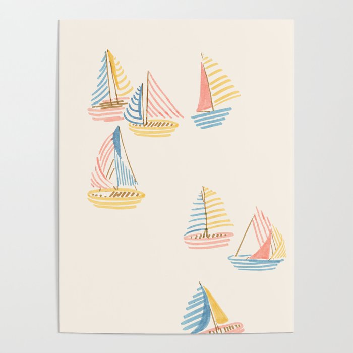 Striped sailboats Poster Gallery Image 4