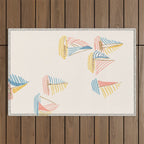 Striped sailboats Outdoor Rug Gallery Image 1