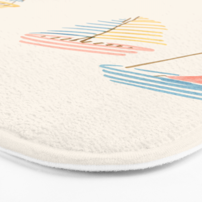 Striped sailboats Bath Mat Gallery Image 3